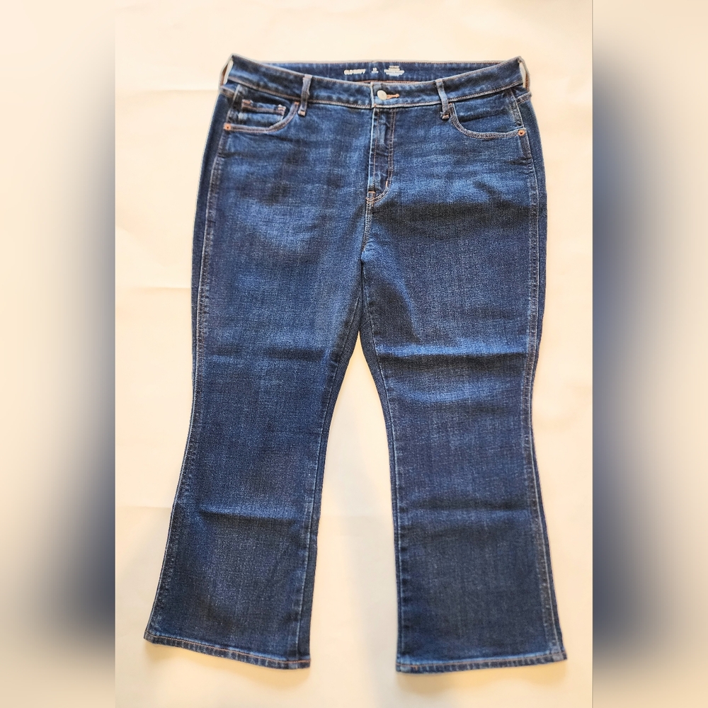 Old Navy Women's High Rise Vintage Flare Blue Jeans Size 14 - Picture 3 of 4